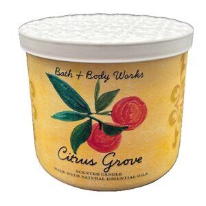 Bath & Body Works Citrus Grove 3 Wick Candle 14.5 oz Orange Lemon Fruity Summer